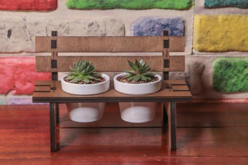 HK Dekor Lena Beton Saksılı Ahşap Bank - Halkkitabevi