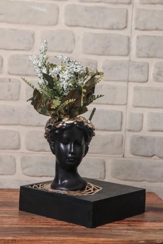 Helen Ahşap Standlı Beton Saksı Orta Boy - Halkkitabevi