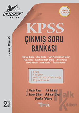 İmtiyaz KPSS ve Kurum Sınavları Çıkmış Soru Bankası - Halkkitabevi