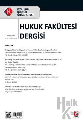 İstanbul Kültür Üniversitesi Hukuk Fakültesi Dergisi Cilt:14 – Sayı:2 