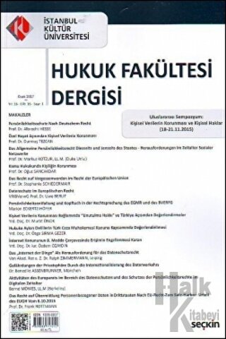 İstanbul Kültür Üniversitesi Hukuk Fakültesi Dergisi Cilt:16 - Sayı:1 Ocak 2017