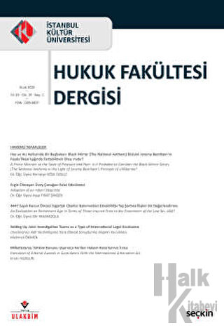 İstanbul Kültür Üniversitesi Hukuk Fakültesi Dergisi Cilt: 19 - Sayı: 1 Ocak 2020