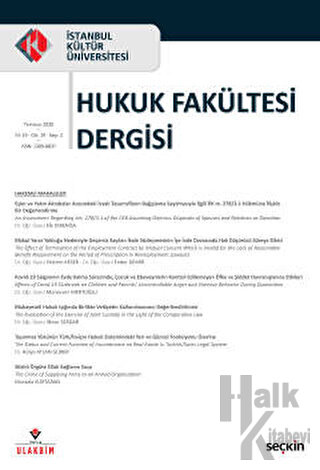 İstanbul Kültür Üniversitesi Hukuk Fakültesi Dergisi Cilt: 19 - Sayı: 2 Temmuz 2020