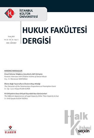 İstanbul Kültür Üniversitesi Hukuk Fakültesi Dergisi Cilt: 21 – Sayı:1