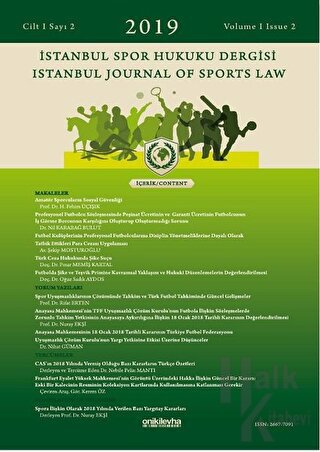 İstanbul Spor Hukuku Dergisi Cilt: 1 Sayı: 2 - 2019
