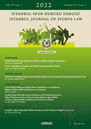 İstanbul Spor Hukuku Dergisi Cilt 4 Sayı: 2 - Halkkitabevi