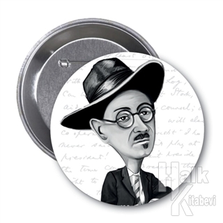 James Joyce (Karikatür) - Rozet - Halkkitabevi