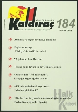 Kaldıraç Dergisi Sayı: 184 Kasım 2016 - Halkkitabevi