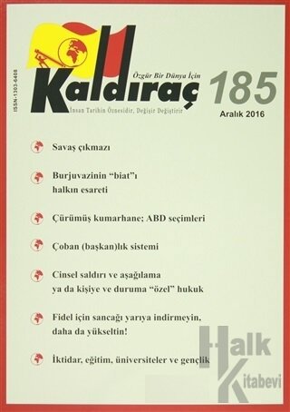 Kaldıraç Dergisi Sayı: 185 Aralık 2016 - Halkkitabevi