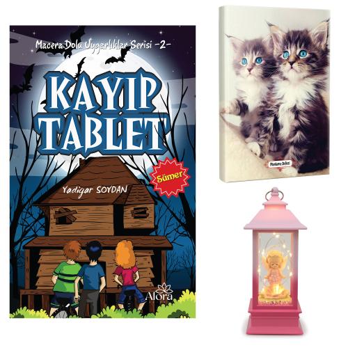 Kayıp Tablet - Maviş Kediler Planlama Defteri ve Melek Kız Temalı Fener Tipi Işıklı Kar Küresi
