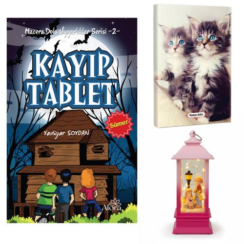 Kayıp Tablet - Maviş Kediler Planlama Defteri ve Melodi ve Huzur Fener Tipi Işıklı Kar Küresi