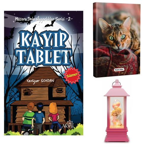 Kayıp Tablet - Şaşkın Kedi Planlama Defteri ve Balonlu Aşıklar Fener Tipi Işıklı Kar Küresi