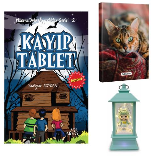 Kayıp Tablet - Şaşkın Kedi Planlama Defteri ve Tavşanlı Kız Fener Tipi Işıklı Kar Küresi