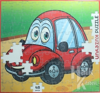 Kırmızı Arabam - 48 Parça Puzzle - Halkkitabevi