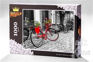 Kırmızı Bisiklet (1000 Parça) - Ahşap Puzzle Taşıt Serisi - (TT03-M)