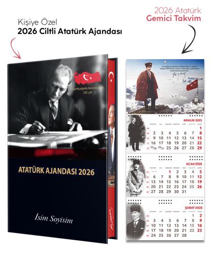 Kişiye Özel 2026 Atatürk Ciltli Ajanda ve Atatürk Gemici Takvim - Sakarya