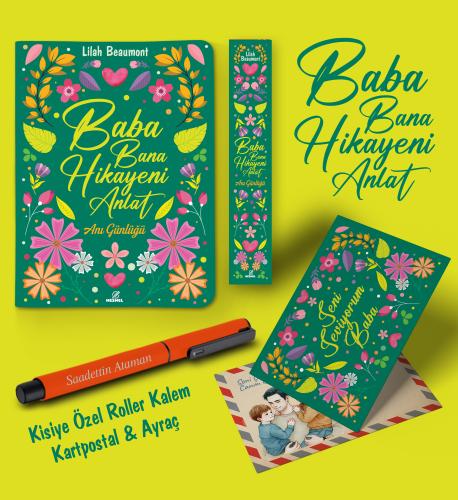 Kişiye Özel Baba Bana Hikayeni Anlat Ayraç Kartpostal Kalem - Turuncu