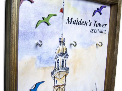 Kız Kulesi Temalı Tablo Anahtarlık Kutusu - Halkkitabevi