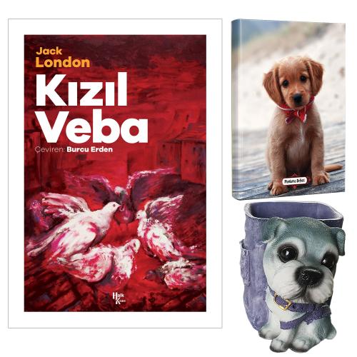 Kızıl Veba - Jack London ve Dekoratif Köpek Kalemlik - Masum Köpek Planlama Defteri