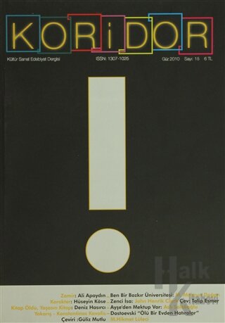 Koridor Kültür Sanat Edebiyat Dergisi Sayı: 15 - Halkkitabevi