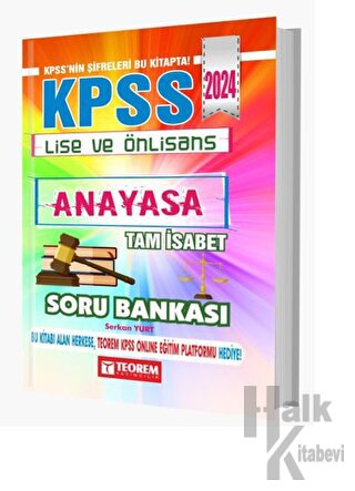 KPSS Lise Ön Lisans Tam İsabet Anayasa Soru Bankası (Ciltli)