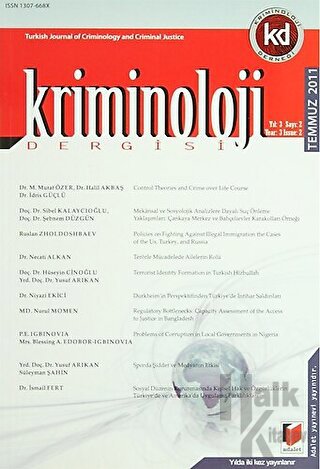 Kriminoloji Dergisi - Temmuz 2011 Yıl: 3 Sayı: 2