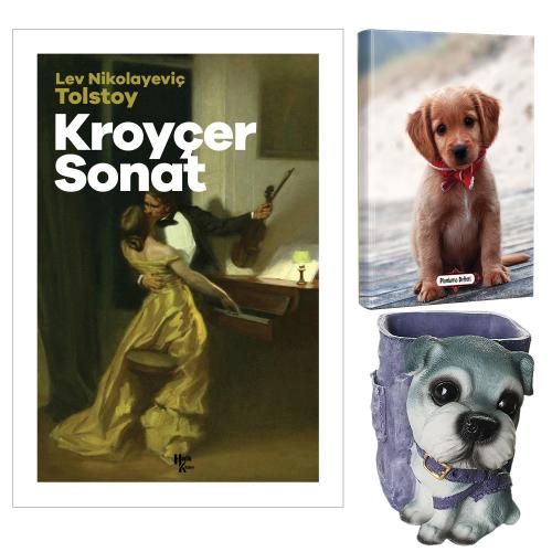 Kroyçer Sonat - Tolstoy ve Dekoratif Köpek Kalemlik - Masum Köpek Planlama Defteri