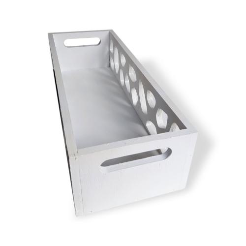 Leopar Desenli Ahşap Kasa, Beyaz - Halkkitabevi