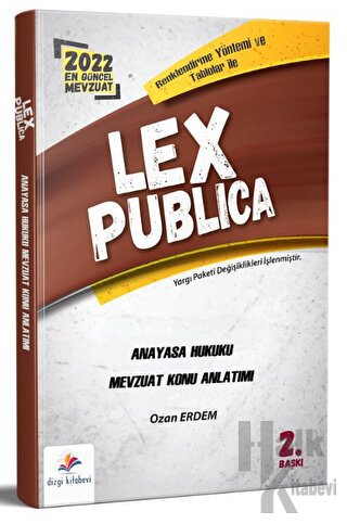 Lex Publica Hakimlik Anayasa Hukuku Mevzuat Konu Anlatımı - Halkkitabe