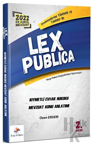Lex Publica Kıymetli Evrak Hukuku Adli Hakimlik Mevzuat Konu Anlatımı