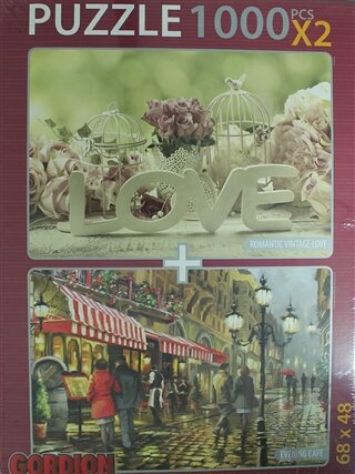 Love Evening Cafe (2X1000) Puzzle (Ciltli)