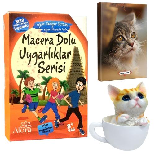 Macera Dolu Uygarlıklar 5 Kitap - Mini Kedi Planlama Defteri ve Fincanda Kedi Kumbara