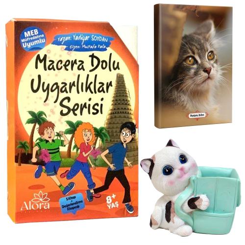 Macera Dolu Uygarlıklar 5 Kitap - Mini Kedi Planlama Defteri ve Sevimli Kedi Kalemlik