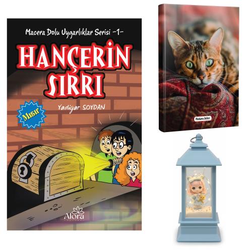 Macera Dolu Uygarlıklar 5 Kitap - Şaşkın Kedi Planlama Defteri ve Ayıcıklı Kız Fener Tipi Işıklı Kar Küresi