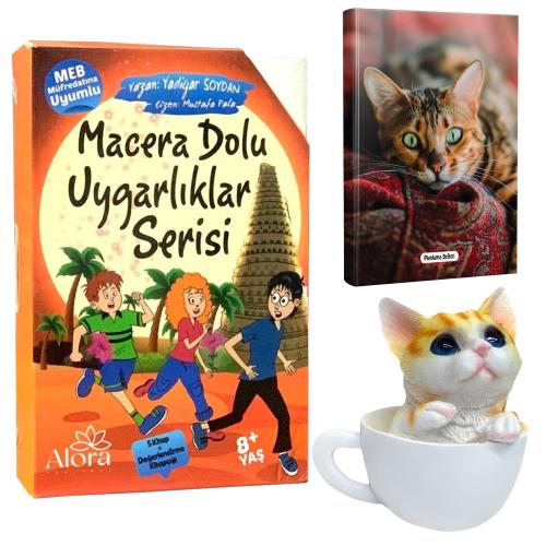 Macera Dolu Uygarlıklar 5 Kitap - Şaşkın Kedi Planlama Defteri ve Fincanda Kedi Kumbara