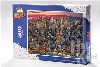 Manhathan New York (500 Parça) - Ahşap Puzzle Ülkeler Şehirler Serisi 