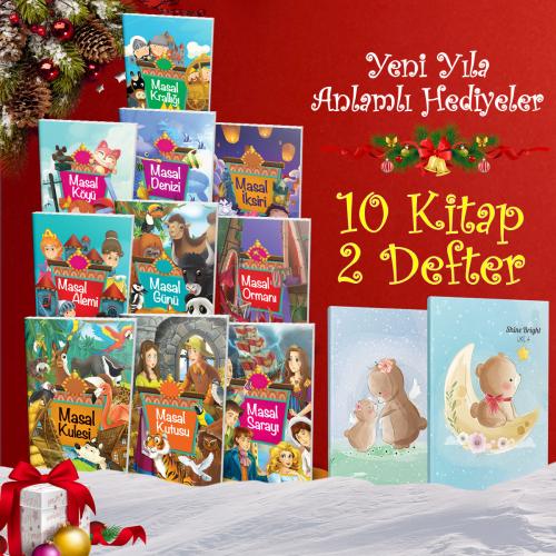 Masal Kitapları Seti - 10 Kitap  2 Defter -1