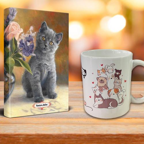 Masum Kedi Ajanda Mutlu Kediler Kupa Seti