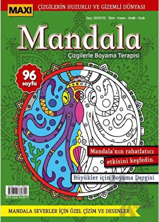Maxi Mandala Çizgilerle Boyama Terapisi 2 - Halkkitabevi