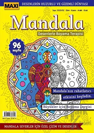 Maxi Mandala Desenlerle Boyama Terapisi 2 - Halkkitabevi
