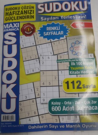 Maxi Sudoku Ağustos 2023