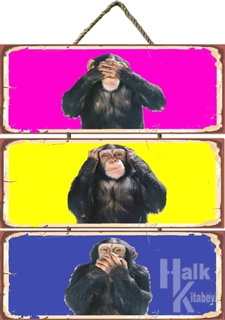 Maymunlar Üçlü Poster - Halkkitabevi