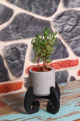 Mia H Standlı Küçük Silindir Beton Saksı