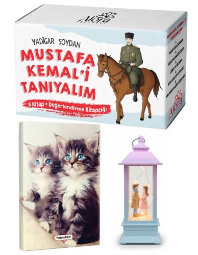 Mustafa Kemali Tanıyalım 5 Kitap - Maviş Kediler Planlama Defteri ve El Ele Aşk Fener Tipi Işıklı Kar Küresi
