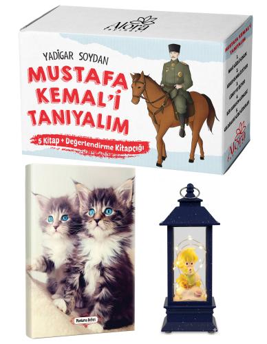 Mustafa Kemali Tanıyalım 5 Kitap - Maviş Kediler Planlama Defteri ve Küçük Prens Temalı Fener Tipi Işıklı Kar Küresi