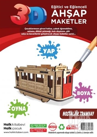 Nostaljik Tramvay Ahşap Maket - Halkkitabevi