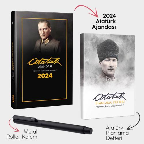 Önder 2024 Atatürk Ajandası - Atatürk Planlama Defteri ve Metal Roller