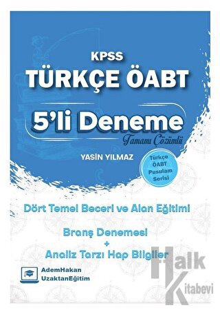 ÖABT Türkçe Dört Temel Beceri ve Alan Eğitimi 5 Deneme Çözümlü - Halkk