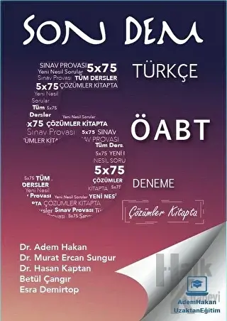 ÖABT Türkçe Öğretmenliği Son Dem 5 Deneme Çözümlü