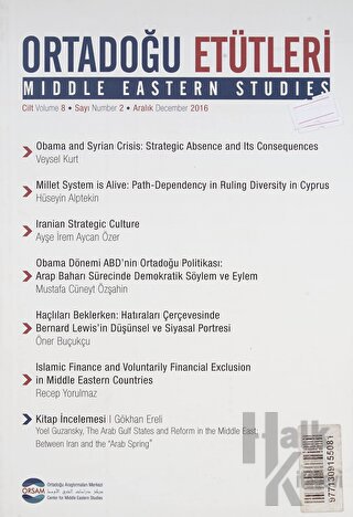 Ortadoğu Etütleri Cilt 8 Sayı 2 Aralık 2016